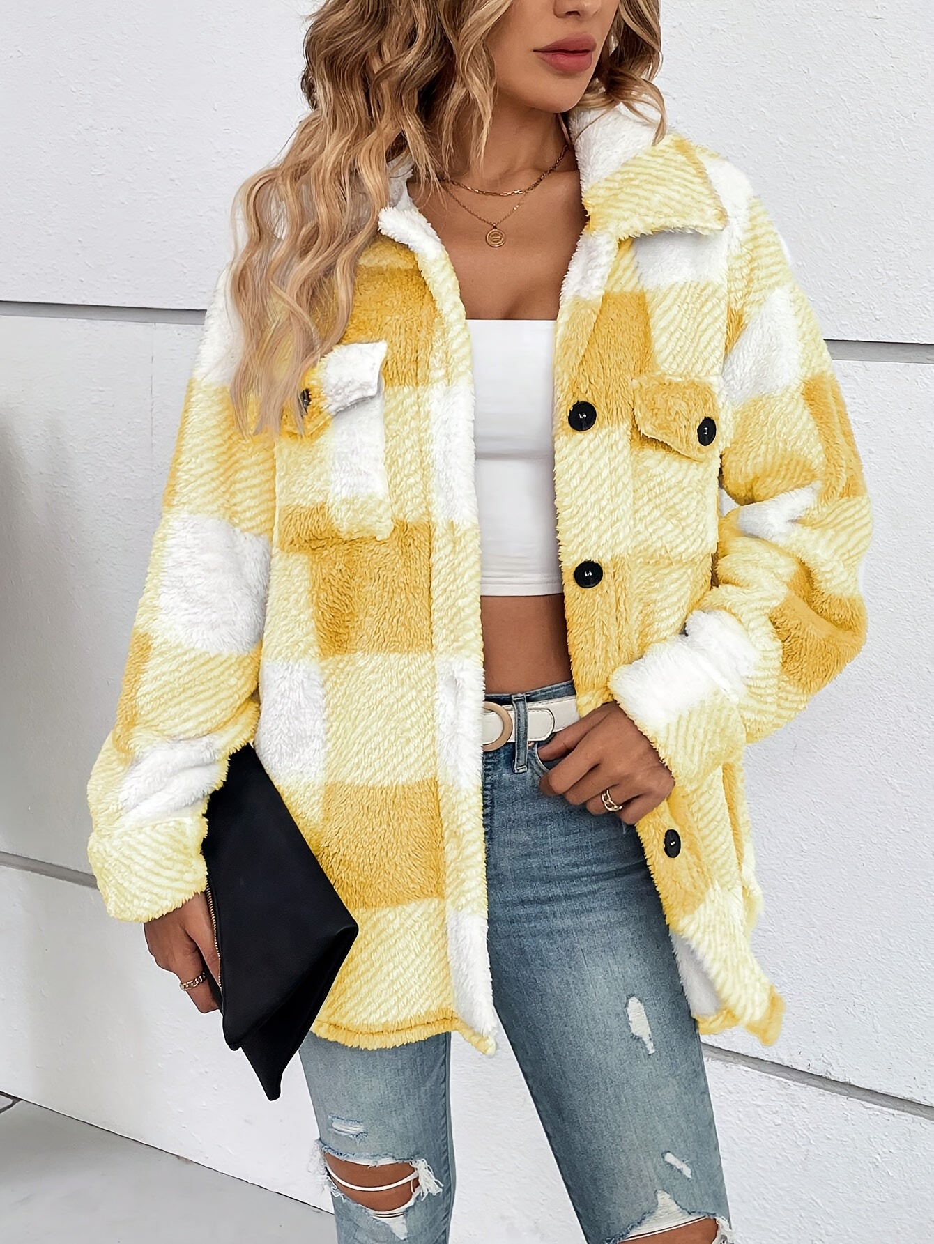 Plaid Pattern Casual Jacket