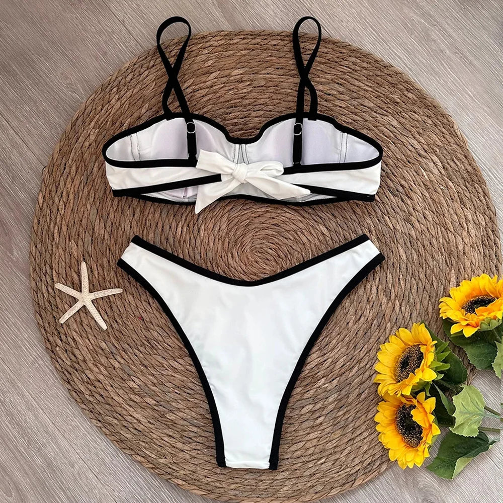 White Black Brazilian Bikini