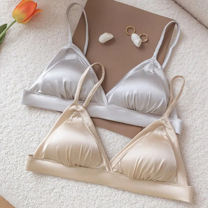 Bralette Silk Padded Wireless Bra