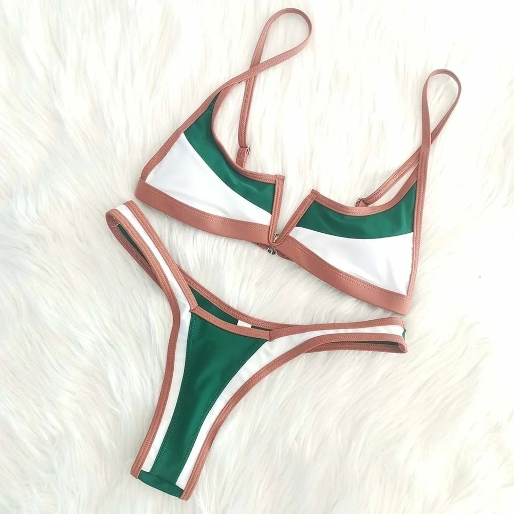 Vintage Retro Brazilian V Wire Bikini