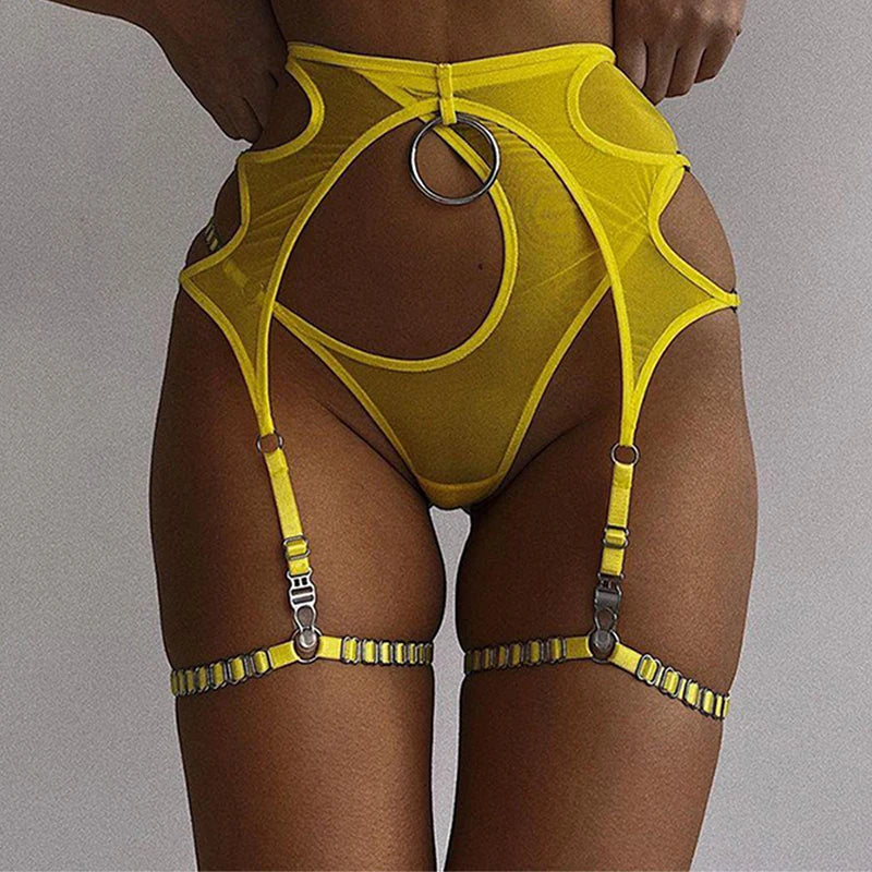 Yellow Transparent Lingerie Set