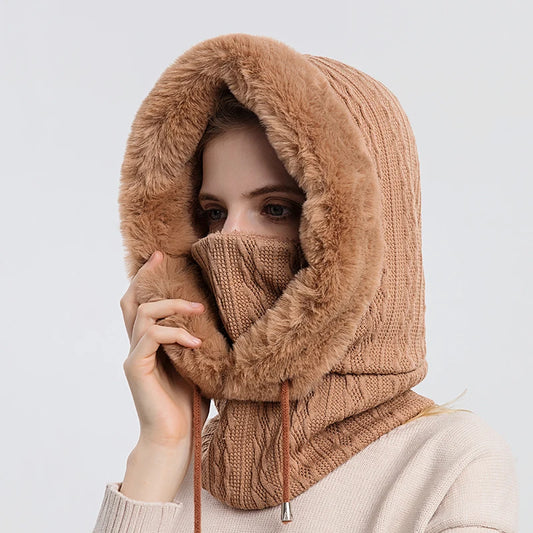 Warm Hooded Knitted Balaclava