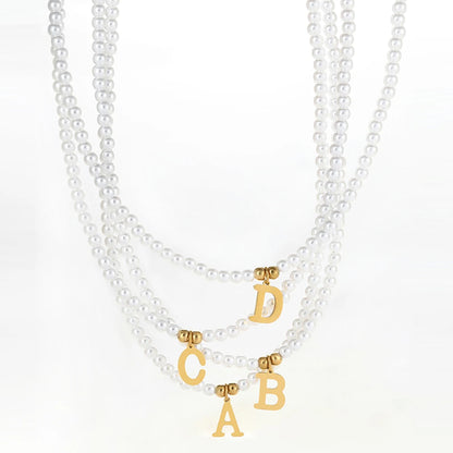 Pearl Initial Choker Necklace